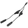 Qury Adattatore splitter audio da 3,5 mm con doppio controllo del volume indipendente, 1 maschio a 2 prese, cavo di condivisione per musica film