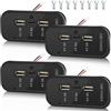 GIBBAB 4 Pezzi Presa USB 12V 3 Porte PD3.0 QC3.0 72W per Camper | Ricarica rapida 36W Type-C e doppia 18W, tre dispositivi in contemporanea, montaggio a pannello pulito
