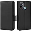 XFDSFDL® Custodia per Oppo A53/ A53s CPH2127/CPH2321/CPH2135 (6,5 pollici), in pelle PU, motivo con supporto e chiusura magnetica laterale a portafoglio, colore: Nero