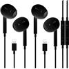 AEAOA Cuffie Lightning con cavo Lightning per Apple iPhone 14/14 Plus/13/12/11/8/7 X Pro Max, [MFi certificato] Auricolari in-ear HiFi Audio Stereo (2, Nero)