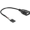 Delock Cavo USB USB 2.0 post maschio a 4 pin, USB-A femmina 20,00 cm nero certificato UL, 1 pezzo
