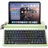 YUNZII QL75 Tastiera Meccanica Wireless Typewriter (verde, cocoa cream V2) | 75% Layout, QMK/VIA Programmabile, Hot-Swap, con Supporto Integrato, Retroilluminazione RGB, 2.4GHz/Type-C/BT, Retrò Keyboard