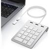 Arkidyn Plus Tastierino Numerico Cablato 2-in-1, USB-C/USB-A, 18 Tasti, 3 Porte USB 2.0 | Tastiera Numerica, Hub USB 2.0, Numpad Ergonomico 15°, Plug and Play, per Laptop/Notebook/PC/Tablet/Desktop/Mac/Windows/macOS