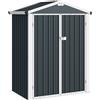 Outsunny Casetta da Giardino in Acciaio 1.1m² con Doppie Porte Bloccabili, 136x87x178 cm, Grigio Scuro | Aosom Italy