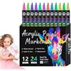 Generico Acrylic Markers Set - Double-Tip 16.5cm | Double-Tip Painting Pens for Wood Quick-Drying Art Drawing Supplies Permanent Markers | Brush Fine Paint Pen Set 24 48 72 120 Colors Kit