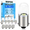 SOFOC Lampadina LED BA9S bianco 24V per Indicatore Strumento Segnale 10Pcs | 65LM 24V 0.5W - Spia di stato - AC/DC senza polarità - Pin simmetrici 180° - Attacco a baionetta 9mm - Contatto singolo