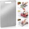 Generico Tagliere in Acciaio Inox 34 x 23 cm, Tagliere da Cucina Alimentare Igienico e Resistente, Facile da Pulire per Carne, Pane, Verdura, Frutta e Impasti