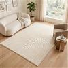 TAPISO Linea Tappeto Pelo Medio Archi Effetto Bianco 160 x 220 cm | 100% Polipropilene, altezza pelo 16 mm, tessuto