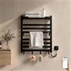 S'AFIELINA Scaldasalviette elettrico bagno 700 × 600 mm 233 W Nero | Termoarredo elettrico bagno WiFi con app, riscaldamento in fibra di carbonio, con spina o a collegamento fisso