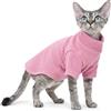 BOXIZ Maglione a collo alto per gatti Devon Rex e Sphynx, vestiti per gatti a collo alto - rosa S