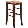 OKAFFAREFATTO MADDALONI Sgabello Bar in Legno Seduta Quadrata Paglia, Gambe Sciabola, Noce H67 | Gambe a Sciabola, Seduta Quadrata, Altezza 67 cm