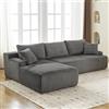 Garvee Cloud Couch Boneless - Divano modulare componibile a forma di L, 243,8 cm, design moderno, comodo, non richiede montaggio, divano letto modulare con tessuto in velluto a coste, seduta profonda