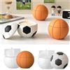 JS MOLD Set di stampi in silicone 3D a forma di pallone da calcio e basket, riutilizzabili, antiaderenti, con coperchio, per portacandele profumati, contenitori in gesso, decorazioni in resina e