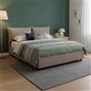 Talamo Italia - Letto alla francese Maddalena, Letto contenitore in tessuto, Apertura frontale, adatto per materasso Cm 140x200, 100% Made in Italy, Tortora