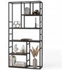 Giantex Libreria Scaffale a 5 Ripiani con Design Geometrico | Scaffale Verticale con Struttura in Metallo, Portaoggetti Industriale per Soggiorno, Camera da Letto e Studio, 90x30x180 cm