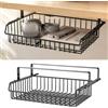 Bcuuozeeing Cassetto sotto la scrivania, cassetto nascosto in rete metallica, grande capacità per cucina, ufficio, dispensa, bagno, armadio (nero)