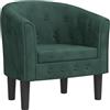 Hothingwell Poltrona Cabriolet Velluto Verde Scuro | Telaio Legno Pino, Seduta Imbottita, Carico 110 kg, Soggiorno Ufficio