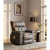 Garvee Poltrona Relax Reclinabile Manuale Oversize in Pelle PU - Seduta extra larga 56 cm, portata 400 lb - Schienale a cuscino e braccioli imbottiti - Tasca laterale per soggiorno e camera da letto -