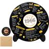 OKINAYO Decorazione 60° Compleanno retrò con Disco in Vinile | Regalo e decorazione per la festa: disco in vinile + supporto in legno + biglietto d'auguri + busta.