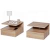 Baroni Home Set 2 Comodini Sospesi da Parete con Cassetto e 2 Ripiani, Comodini Moderni Salvaspazio per Camera da Letto, MDF Resistente, Montaggio Facile, 32x35x23 cm (NATURALE)