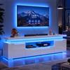 BLSYHDH Mobile TV LED 180 cm, armadio TV, panca TV, mobile TV da soggiorno, panca TV moderna in legno con 2 cassetti e 2 scomparti con ante, armadio basso soggiorno interno, mobile soggiorno (bianco)