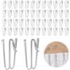 AuraNova 50 Pezzi Ganci per Tende in Acciaio Inox, Acciaio Inox, Ganci a Pieghe 4 Denti per Binari, Asta Doccia, Porte, e Accessori Tende Casa e Decorazione Interni