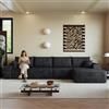 Muskel Divano angolare Cloud, 270 cm, a forma di L, 4 posti, destro, nero | Design Cloud, seduta profonda, 4 posti e forma a L destra, completata da morbida imbottitura per un elevato comfort di seduta