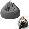 LEKEFETO Fodera per pouf XL, per adulti (solo fodera, senza imbottitura), fodera per pouf da gaming, per riporre animali di peluche, per interni ed esterni (grigio scuro)