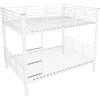 Azkoeesy Letto a castello in metallo per adolescenti e adulti, letto a soppalco con struttura in ferro resistente, portata massima 200 kg, Bianco, 140x200 cm