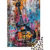 9K4D7V2G Chitarra Vintage Arte Graffiti Puzzle 1000 Pezzi Carta per Adulti Astratto Colorato Gioco di Puzzle 1000 Pezzi Famiglia Relax Regalo 38x26cm/1000pcs