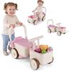 COSTWAY 3 in 1 Auto a Spinta per Bambini 3-6 Anni (Rosa) | Auto Cavalcabile con Corda di Traino e Vano Portaoggetti, Macchina Primi Passi con Maniglie Comode e Ruote Antiscivolo
