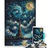 JIANGENNF Puzzle per adulti da 1000 pezzi raffigurante il lago della Torre Eiffel giochi rilassanti e attività divertenti da fare a casa con poster abbinato e foglio di curiosità 38x52cm