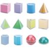 Milageto 12 Pezzi Kit di Modelli Geometrici con Carte Dimostrative Visivo Modello Apribile di Solidi Geometrici Pratico Sussidio Didattico