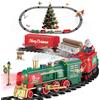 CHEELBORSI Set treno natalizio con fumo, luce e suono, trenino sotto l'albero di Natale, giocattolo elettrico per bambini di 3 4 5 6 7 8 e adulti