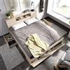 Dmora Letto Matrimoniale Fariolo Bianco Contenitore Dimensione Materasso 160x200 cm, Letto Matrimoniale Peso Supportato 150 kg
