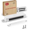 LouMaxx Chiusura Magnetica Ante - Forza di Tenuta 25kg - Set di 2 in Acciaio Inox Bianco - Calamita Chiusura Mobili - Chiusura Porta Magnetica - Chiusure Magnetiche Sportelli, presa salda