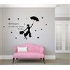 Deco-online Nuovo Mary Poppins con Ombrello citazione stella Adesivo da parete adesivo murale Soggiorno Casa Adesivi moderni Decorazione arredamento Elegante decalcomanie Arte