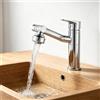 VETOLAKA Rubinetto da bagno: doppia modalità miscelatore monocomando 360°, rubinetto lavabo di alta qualità, flessibile per piscine in ceramica a foro singolo, sottostruttura, lavabo e lavandino