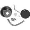 RUETERY Lavello da cucina rotondo in acciaio inox 304 Nano lavello da incasso nero Ø 36 cm, per piccola cucina/camper / bar, con coperchio e scarico
