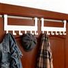 Zamety 2 ganci per porta da appendere con 6 ganci, in metallo | Appendiabiti da porta da appendere con cuscinetti protettivi e piastre di fissaggio, 32 cm (solo per porte senza pieghe)