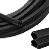 YNNHUDEEP Guarnizione per Porta Finestra Adesiva,12 mm*10 mm*6 m Gomma Paraspifferi Guarnizione Adesiva per Finestre Porta Blindata, Isolamento Acustico, Anti-Collisione - Nero