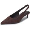 MISSCAI Décolleté Slingback Donna a Punta Tacco 5,5 cm | Scarpe elegante col tacco sottile effetto scamosciato, cinturino posteriore elasticizzato