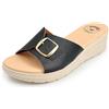 JOMIX Ciabatte Donna a Fascia con Fibbia Regolabile Sottopiede Sintetico Traspirante Sandali Zeppa Platform Stabile Suola Microtech PVC Senza Ftalati Antiscivolo