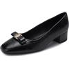 MISSCAI Ballerine Donna Tacco Basso 3,8 cm con Fiocco | Scarpe col tacco largo basso eleganti con punta squadrata arrotondata, ideale per uso quotidiano, cerimonia e ufficcio