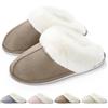 RUVVDR Pantofole Donna Uomo Ciabatte Donna Uomo Invernali Comode Pelose Ciabatte Casa di Cotone Morbido Antiscivolo Slippers Interno & Esterno
