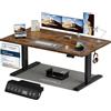 Homall Scrivania Regolabile in Altezza 140x70 cm con Porta USB, Marrone | Standing Desk con 6 Tasti Memoria Altezza, 2 Ganci e Cassetto Cavi, Ergonomica, Elettrica Scrivania Gaming，Scrivania Ufficio