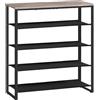 HOOBRO Scarpiera a 5 Ripiani, Scaffale Portascarpe, Organizzatore per 16-20 Paia di Scarpe con 4 Ripiani in Tessuto Oxford e Piano, per Ingresso e Armadio, Stile Industriale, Grigio Talpa EBG50XJ01