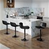 Youhauchair Sgabelli Cucina Set di 4, Sgabello Cucina Regolabile in Altezza in Ecopelle, Sgabelli Cucina Moderni Design con Schienale e Poggiapiedi, Sgabelli Bar Girevole, Nero