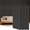TONOR Pannelli Fonoassorbenti in Legno,120x60-2.88㎡, 4 Pezzi, Nero | Pannello Decorativi Mdf, Decorazioni Parete Interni, Boiserie Parete per Studio, Stanza, Camera da Letto, tv pareti