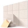 Kuchoow Pannelli Fonoassorbenti Quadrati Adesivi Decorativi da Parete per Casa | Decorativo Pannello Acustico di Design, Ideale per Soffitto e Porta, Streaming, Riduce l'Eco, 12 Pezzi, 1,08 m², Bianco